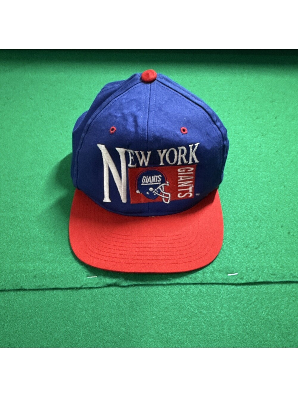 Vintage 90s New York Giants Snapback Hat Blue Red NFL Football Cap